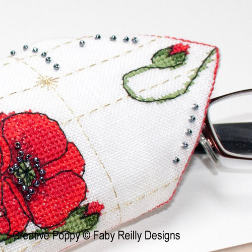 Faby Reilly Designs - Poppy Glasses case zoom 3 (cross stitch chart)