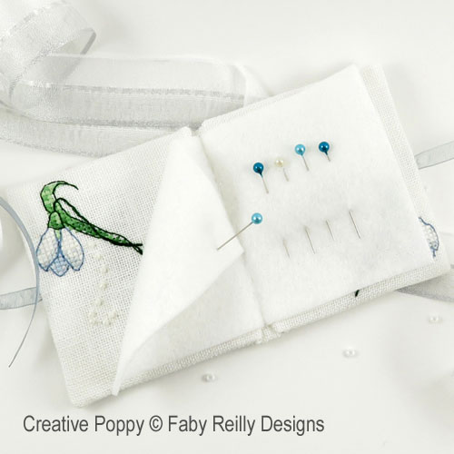 Faby Reilly Designs - Snowdrop Needlebook zoom 3 (cross stitch chart)
