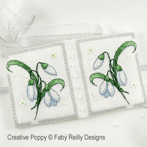 Faby Reilly Designs - Snowdrop Needlebook zoom 4 (cross stitch chart)