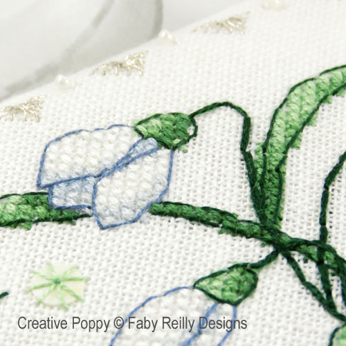 Snowdrop Scissor case cross stitch pattern by Faby Reilly Designs