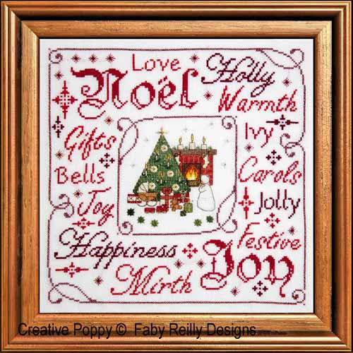 Victorian Christmas Frame cross stitch pattern by Faby Reilly Designs