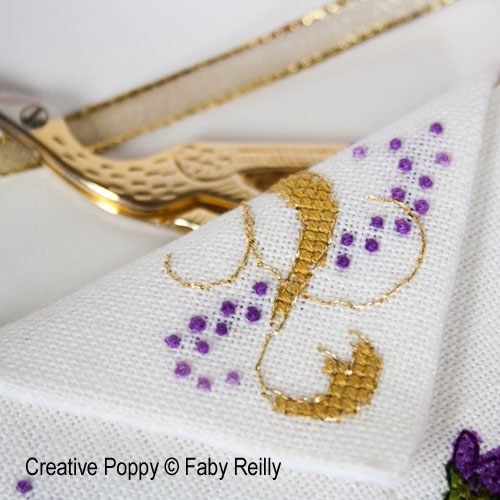 Faby Reilly Designs - Violet Scissor Case and Fob zoom 5 (cross stitch chart)