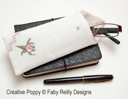 Faby Reilly Designs - Wild Rose Glasses case zoom 4 (cross stitch chart)