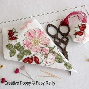 Faby Reilly - Wild Rose Scissor Case and Fob (cross stitch pattern chart) (zoom 2)
