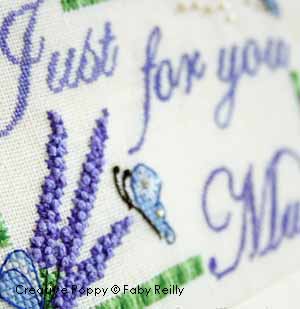 Mother's Day card to cross stitch - lavender