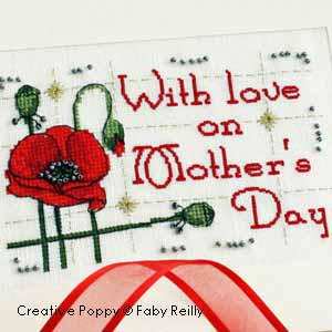 Mother\'s Day card to cross stitch - Poppy series (zoom 2)