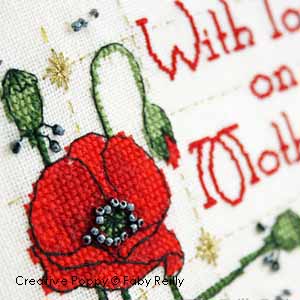 Mother's Day card to cross stitch - Poppy series