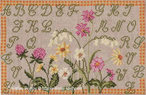 <b>Wildflowers</b><br>cross stitch pattern<br>by <b>Marie-Anne Réthoret-Mélin</b>