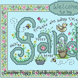 My Garden (Welcome to) - cross stitch pattern - by Gail Bussi - Rosebud Lane (zoom 2)