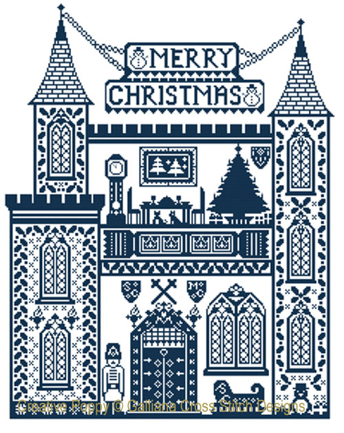 Galliana Cross Stitch - Christmas Castle, zoom 4 (Cross stitch chart)