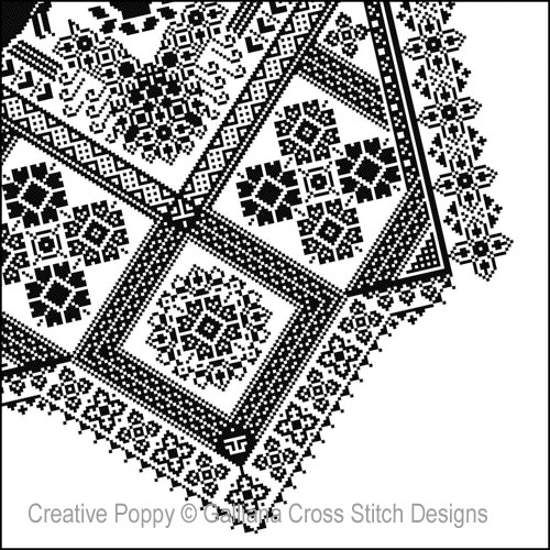 Galliana Cross Stitch - Peacocks in Bloom, zoom 3 (Cross stitch chart)