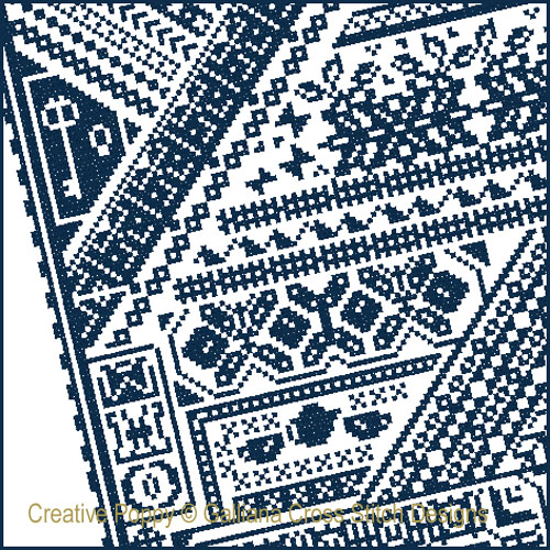 Galliana Cross Stitch - The Galliana Sampler, zoom 3 (Cross stitch chart)