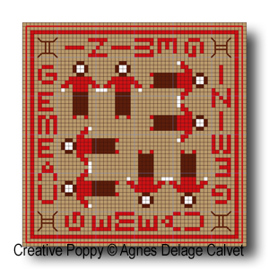 Agnès Delage-Calvet -  Signs of the Zodiac, Gemini -  counted cross stitch pattern chart (zoom1)