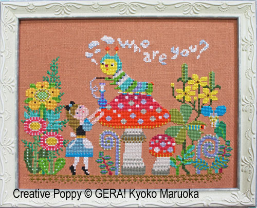 Alice Meet the Caterpillar cross stitch pattern by GERA! by Kyoko Maruoka