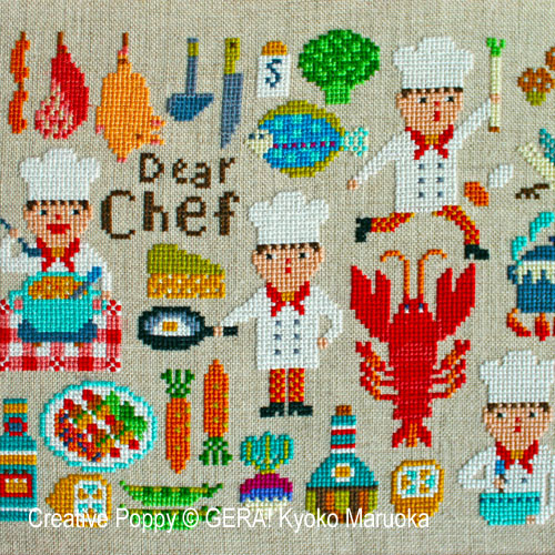 Dear Chef cross stitch pattern by GERA! Kyoko Maruoka