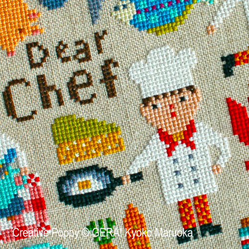 Gera! by Kyoko Maruoka - Dear Chef zoom 1 (cross stitch chart)