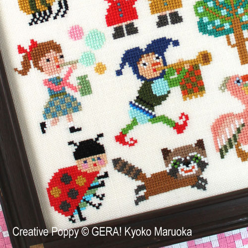 Gera! by Kyoko Maruoka - Fun Children's Motifs zoom 1 (cross stitch chart)