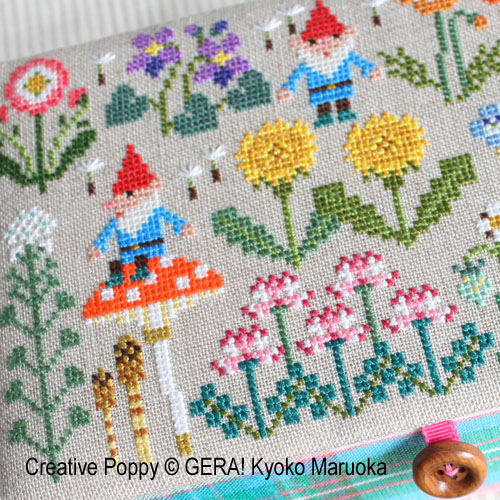 GERA! Kyoko Maruoka - Gnomes in Springfield zoom 1 (cross stitch chart)