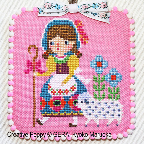 Little Bo Peep cross stitch pattern by GERA! Kyoko Maruoka