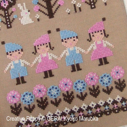 Our little World cross stitch pattern by GERA! Kyoko Maruoka, zoom 1