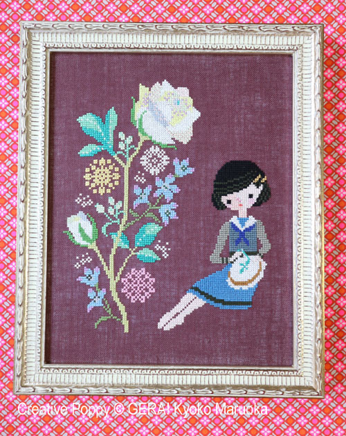 Gera! by Kyoko Maruoka - Roses Embroidery zoom 4 (cross stitch chart)