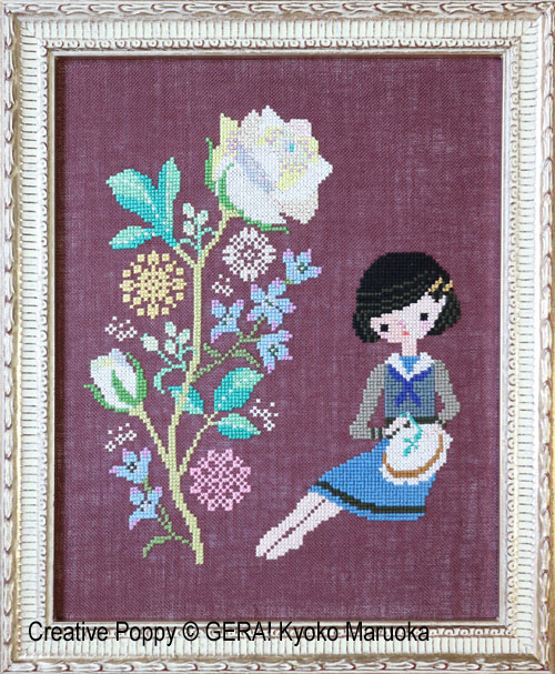 Roses Embroidery cross stitch pattern by GERA! Kyoko Maruoka