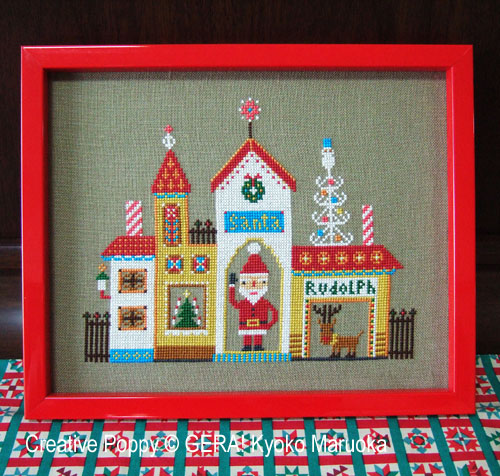 Santa's House cross stitch pattern by GERA! by Kyoko Maruoka