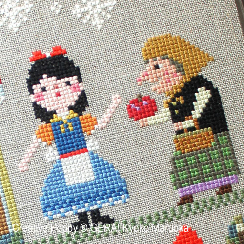 Gera! by Kyoko Maruoka - Snow White zoom 1 (cross stitch chart)