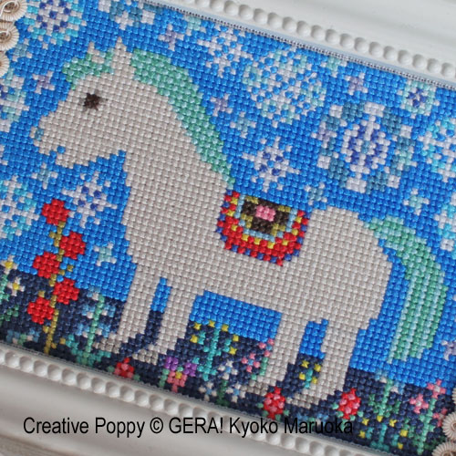 Gera! by Kyoko Maruoka - Early Spring (White Horse)(cross stitch chart)(detail)