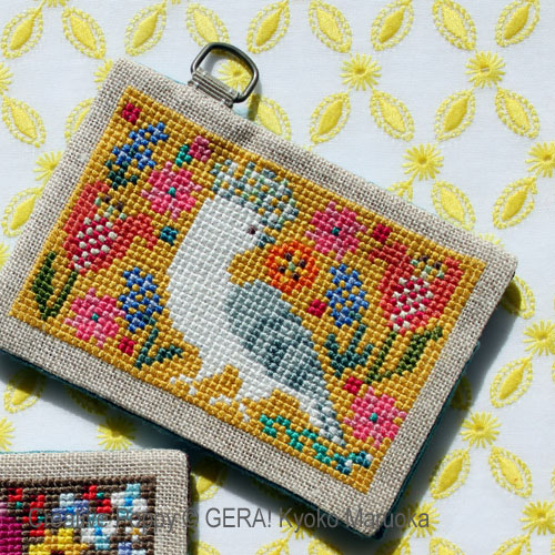 Gera! by Kyoko Maruoka - Card cases with flower motifs (2) zoom 4 (cross stitch chart)