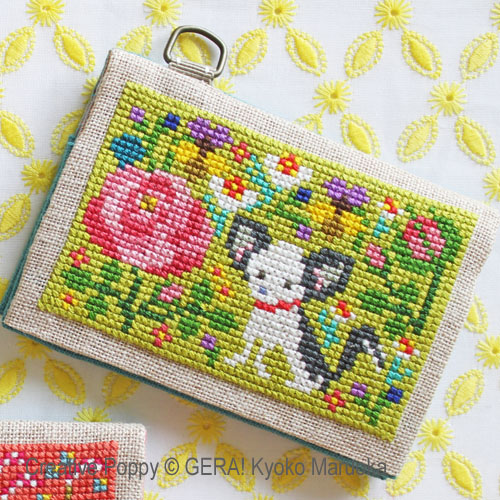 Gera! by Kyoko Maruoka - Card cases with flower motifs (3) zoom 5 (cross stitch chart)
