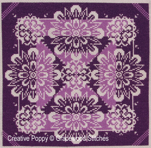 Traces of Lace - Vividly Violet cross stitch pattern by Gracewood Stitches