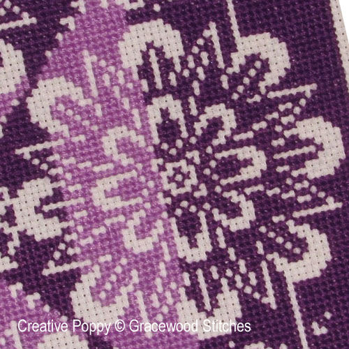 Gracewood Stitches - Traces of Laces - Vividly Violet zoom 2 (cross stitch chart)