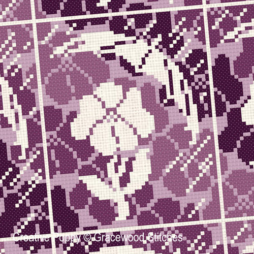 May - It's raining Violets cross stitch pattern by Gracewood Stitches