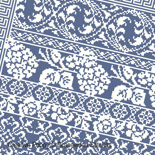 Moonlit Garden cross stitch pattern by Gracewood Stitches, zoom 1