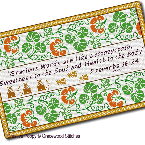 Proverbial Sampler #1 cross stitch pattern by Gracewood Stitches, zoom 1