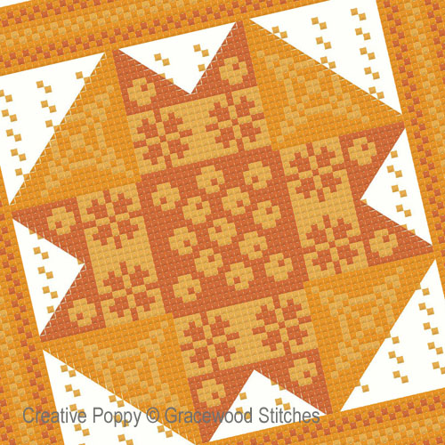Vintage coverlet cross stitch pattern by Gracewood Stitches, zoom 1