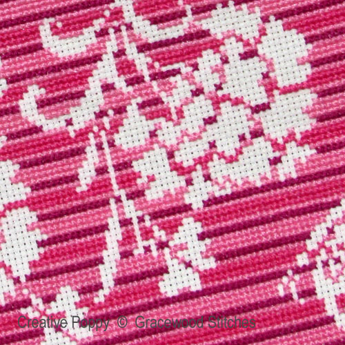 Gracewood Stitches - September - Carnations zoom 3 (cross stitch chart)