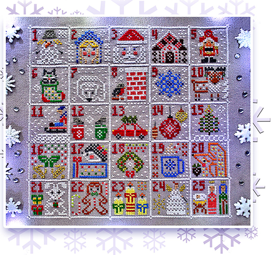 Christmas Advent Calendar Cross Stitch PDF Merry Christmas Pattern Winter  Advent Sampler Cross Stitch Pattern 