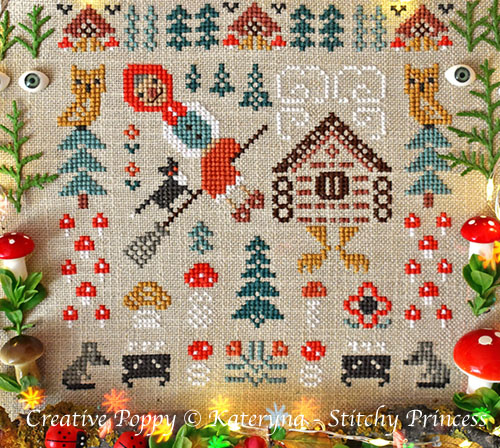 Baba Yaga's Home in the forest cross stitch pattern by Kateryna - Stitchy Princess