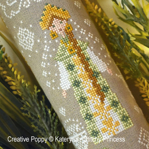 Kateryna - Stitchy Princess - Fairy tale motifs (Spring Ukrainian Girl), zoom 1  (cross stitch chart)