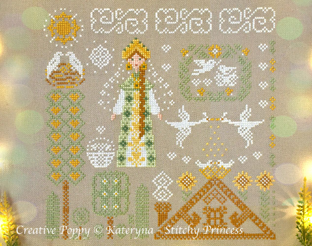 Fairy tale motifs (Spring Ukrainian Girl) cross stitch pattern by Kateryna, Stitchy Princess
