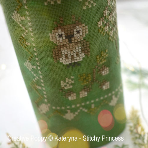 Kateryna - Stitchy Princess - Forest owls, zoom 2  (cross stitch chart)