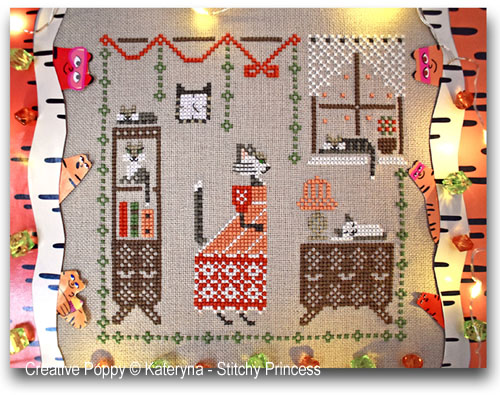Miss Cat cross stitch pattern by Kateryna - Stitchy Princess