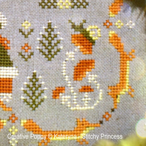 Kateryna - Stitchy Princess - Miss Fox, zoom 2  (cross stitch chart)