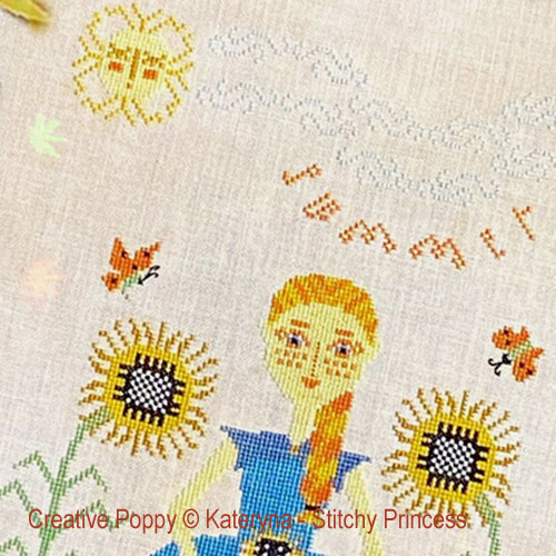 Miss Sunflower (Large pattern) cross stitch pattern by Kateryna, Stitchy Princess, zoom 1