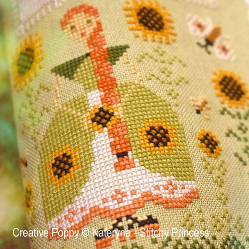 Miss Sunflower (Small) cross stitch pattern by Kateryna, Stitchy Princess, zoom 1