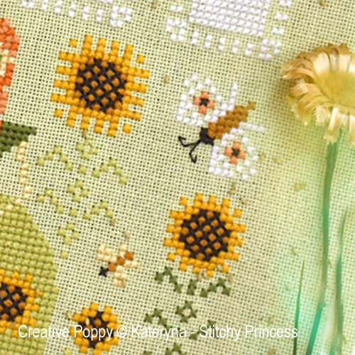 Kateryna - Stitchy Princess - Miss Sunflower small, zoom 3  (cross stitch chart)