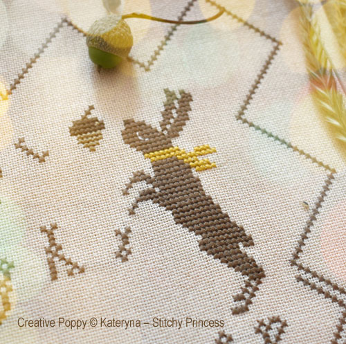 Kateryna - Stitchy Princess - Rabbits's Sampler, zoom 1  (cross stitch chart)