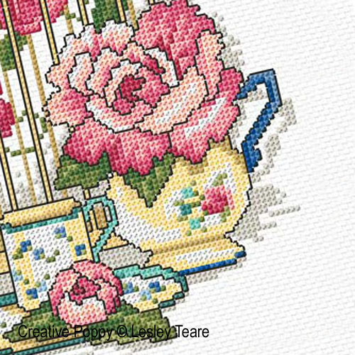 Lesley Teare Designs - Beautiful Bird Cage zoom 2 (cross stitch chart)